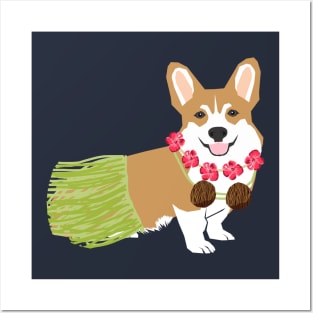 Hula Corgi Posters and Art